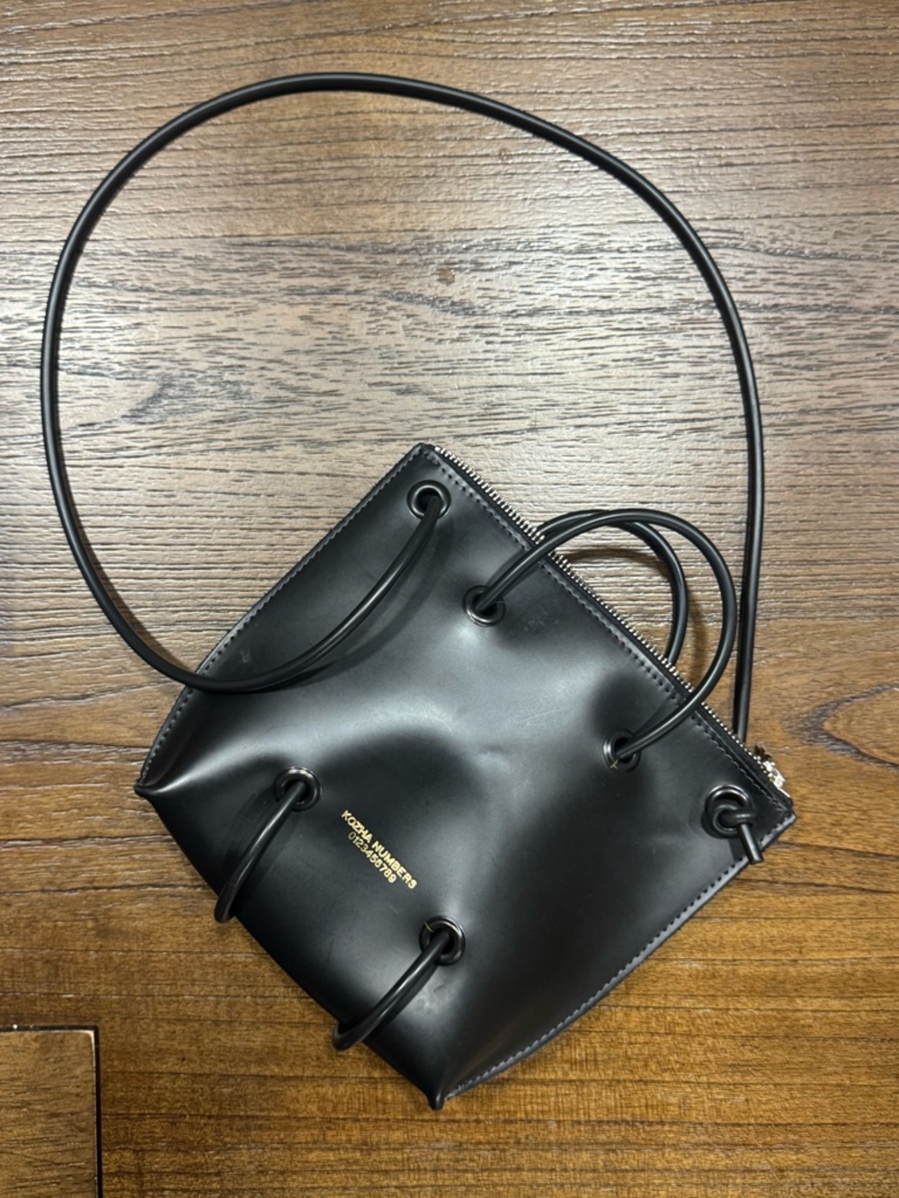 Kara Mini Black Leather Crossbody Bag